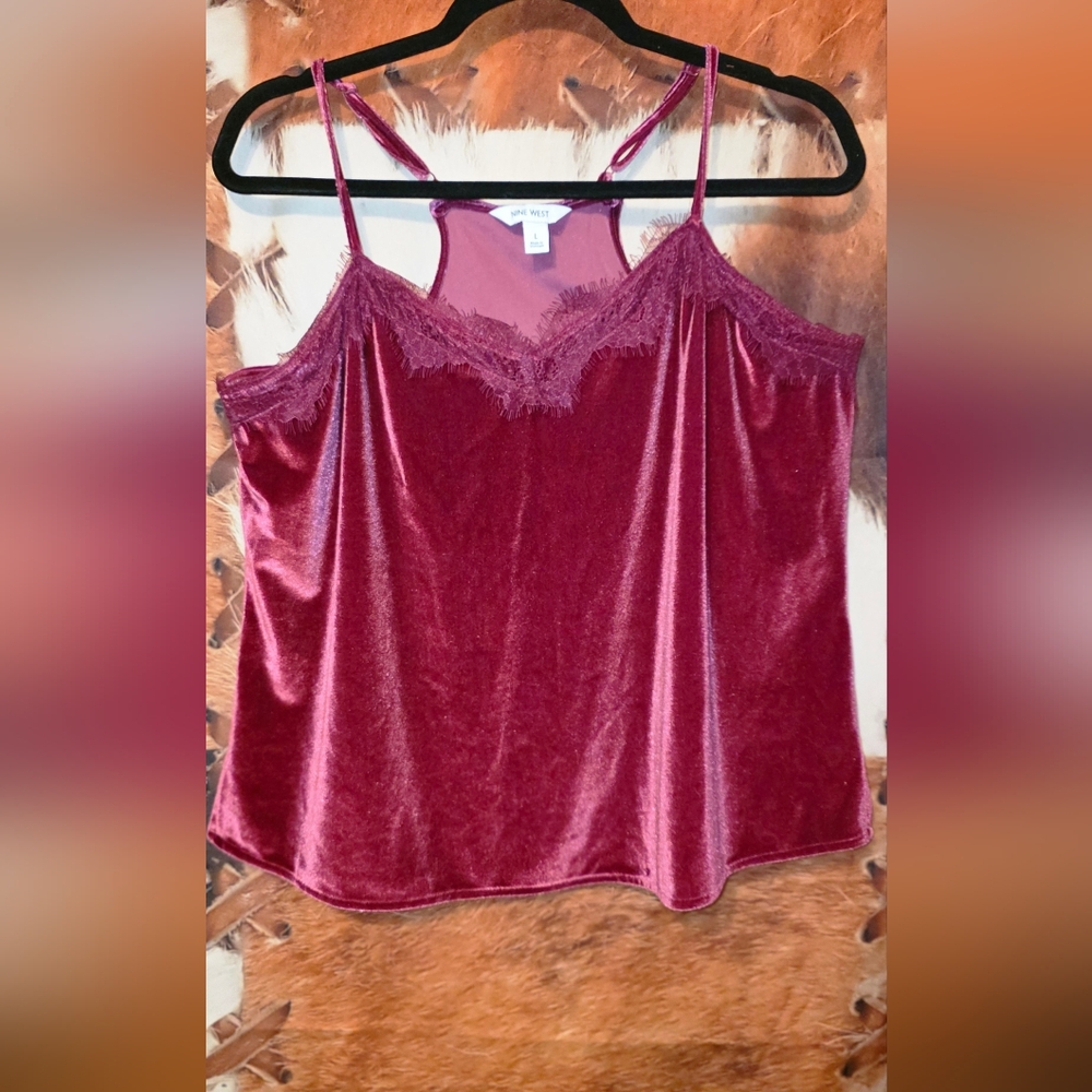 Nine West Burgundy Velvet Camisole
